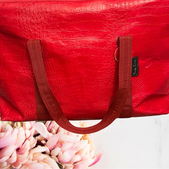 Pierre Cardin Red Croc Embossed Tote Bag - Picture 4 of 13